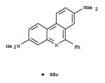 Molecular Structure of 102586-18-5 (3,8-Phenanthridinediamine,N3,N3,N8,N8-tetramethyl-6-phenyl-, hydrobromide (1:1))