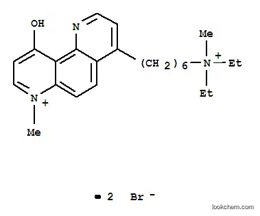 Molecular Structure of 102586-19-6 (1,7-Phenanthrolinium,4-[6-(diethylmethylammonio)hexyl]-10-hydroxy-7-methyl-, dibromide (9CI))