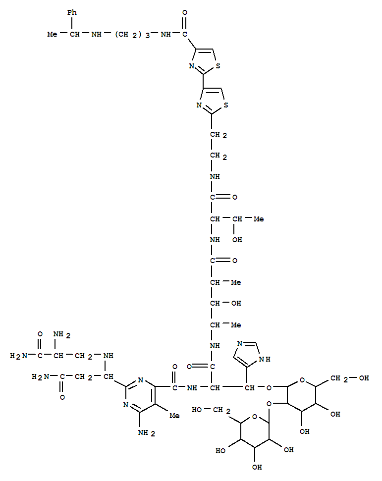 Molecular Structure of 102629-88-9 (Bleomycinamide,3B-O-de(aminocarbonyl)-N1-[3-[(1-phenylethyl)amino]propyl]-, (S)- (9CI))