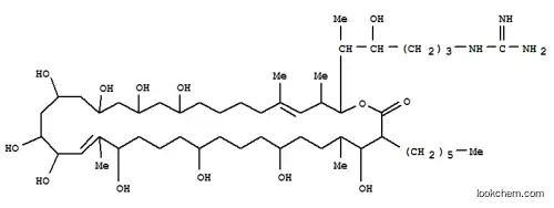 Molecular Structure of 102675-33-2 (Guanidine,[5-[35-hexyl-10,12,14,16,18,19,22,26,30,34-decahydroxy-3,5,21,33-tetramethyl-36-oxooxacyclohexatriaconta-4,20-dien-2-yl]-4-hydroxyhexyl]-(9CI))