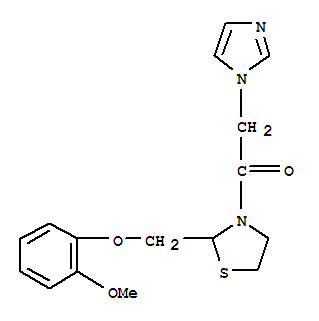 103181-95-9,Ethanone,2-(1H-imidazol-1-yl)-1-[2-[(2-methoxyphenoxy)methyl]-3-thiazolidinyl]-,Thiazolidine,3-(1H-imidazol-1-ylacetyl)-2-[(2-methoxyphenoxy)methyl]- (9CI)