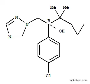 Molecular Structure of 103183-65-9 ((2R)-2-(4-Chlorophenyl)-3-cyclopropyl-3-methyl-1-(1,2,4-triazol-1-yl)butan-2-ol)