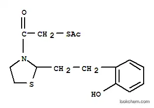 Molecular Structure of 103195-82-0 (Ethanethioic acid,S-[2-[2-[2-(2-hydroxyphenyl)ethyl]-3-thiazolidinyl]-2-oxoethyl] ester)
