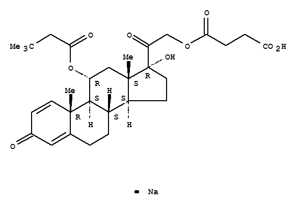 103228-03-1,sodium 4-({(8xi,9xi,11alpha,14xi)-11-[(3,3-dimethylbutanoyl)oxy]-17-hydroxy-3,20-dioxopregna-1,4-dien-21-yl}oxy)-4-oxobutanoate,U72099E