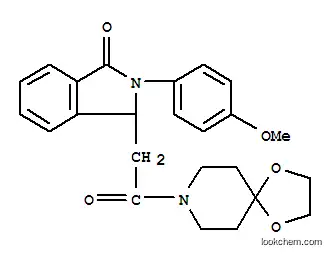 Molecular Structure of 103255-61-4 (1H-Isoindol-1-one,3-[2-(1,4-dioxa-8-azaspiro[4.5]dec-8-yl)-2-oxoethyl]-2,3-dihydro-2-(4-methoxyphenyl)-)