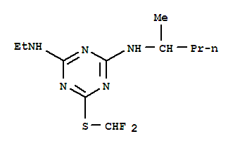 Molecular Structure of 103427-60-7 (1,3,5-Triazine-2,4-diamine,6-[(difluoromethyl)thio]-N2-ethyl-N4-(1-methylbutyl)-)