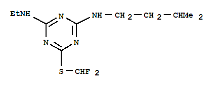 Molecular Structure of 103427-61-8 (1,3,5-Triazine-2,4-diamine,6-[(difluoromethyl)thio]-N2-ethyl-N4-(3-methylbutyl)-)