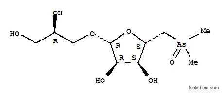 Molecular Structure of 103476-61-5 (b-D-Ribofuranoside,(2R)-2,3-dihydroxypropyl 5-deoxy-5-(dimethylarsinyl)-)