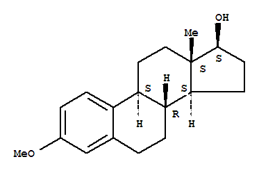 Molecular Structure of 1035-77-4 (Estra-1,3,5(10)-trien-17-ol,3-methoxy-, (17b)-)
