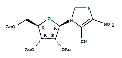 10357-26-3,4-nitro-1-(2,3,5-tri-O-acetylpentofuranosyl)-1H-imidazole-5-carbonitrile,Imidazole-5-carbonitrile,4-nitro-1-b-D-ribofuranosyl-, triacetate(7CI); NSC 105820