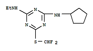 103572-65-2,1,3,5-Triazine-2,4-diamine,N2-cyclopentyl-6-[(difluoromethyl)thio]-N4-ethyl-,1,3,5-Triazine-2,4-diamine,N-cyclopentyl-6-[(difluoromethyl)thio]-N'-ethyl- (9CI)