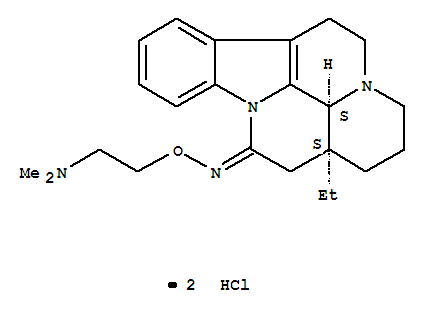 Molecular Structure of 103680-25-7 (Eburnamenin-14(15H)-one,O-[2-(dimethylamino)ethyl]oxime, dihydrochloride, (3a,16a)- (9CI))