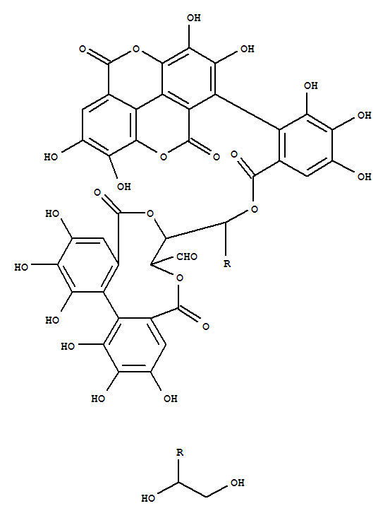 D-Glucose, cyclic2,3-[(1S)-4,4',5,5',6,6'-hexahydroxy[1,1'-biphenyl]-2,2'-dicarboxylate]4-[(2S)-2-(5,10-dihydro-2,3,7,8-tetrahydroxy-5,10-dioxo[1]benzopyrano[5,4,3-cde][1]benzopyran-1-yl)-3,4,5-trihyd