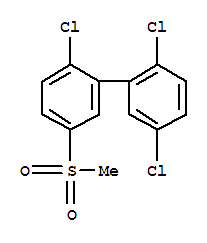 Molecular Structure of 104086-00-2 (1,1'-Biphenyl,2,2',5-trichloro-5'-(methylsulfonyl)-)