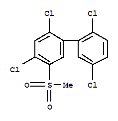 Molecular Structure of 104086-01-3 (1,1'-Biphenyl,2,2',4,5'-tetrachloro-5-(methylsulfonyl)-)