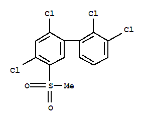 Molecular Structure of 104086-03-5 (1,1'-Biphenyl,2,2',3,4'-tetrachloro-5'-(methylsulfonyl)-)