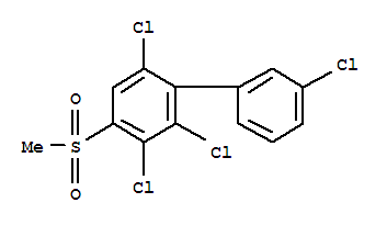 Molecular Structure of 104086-04-6 (1,1'-Biphenyl,2,3,3',6-tetrachloro-4-(methylsulfonyl)-)