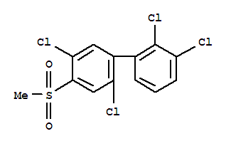 Molecular Structure of 104086-05-7 (1,1'-Biphenyl,2,2',3,5'-tetrachloro-4'-(methylsulfonyl)-)