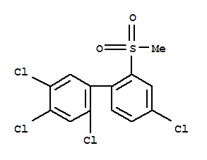 Molecular Structure of 104086-06-8 (1,1'-Biphenyl,2,4,4',5-tetrachloro-2'-(methylsulfonyl)-)