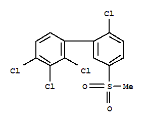 Molecular Structure of 104086-07-9 (1,1'-Biphenyl,2,2',3,4-tetrachloro-5'-(methylsulfonyl)-)