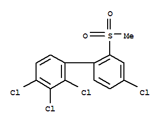 Molecular Structure of 104086-08-0 (1,1'-Biphenyl,2,3,4,4'-tetrachloro-2'-(methylsulfonyl)-)