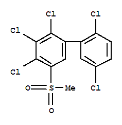 Molecular Structure of 104086-09-1 (1,1'-Biphenyl,2,2',3,4,5'-pentachloro-5-(methylsulfonyl)-)