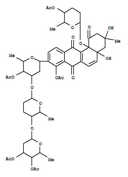 Benz[a]anthracene-1,7,12(2H)-trione,9-[4-O-acetyl-2,6-dideoxy-3-O-[[2S-(2a,5b,6b)]-5-[(3,4-di-O-acetyl-2,6-dideoxy-b-D-arabino-hexopyranosyl)oxy]tetrahydro-6-methyl-2H-pyran-2-yl]-b-D-arabino-hexopyra