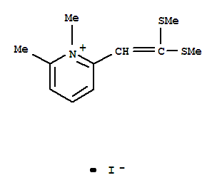 Molecular Structure of 104664-39-3 (Pyridinium,2-[2,2-bis(methylthio)ethenyl]-1,6-dimethyl-, iodide (1:1))