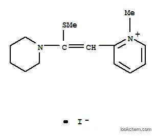 Molecular Structure of 104664-43-9 (Pyridinium,1-methyl-2-[2-(methylthio)-2-(1-piperidinyl)ethenyl]-, iodide (1:1))
