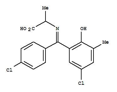 Molecular Structure of 104775-17-9 (Alanine,N-[(5-chloro-2-hydroxy-3-methylphenyl)(4-chlorophenyl)methylene]-)