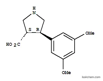 Molecular Structure of 1049980-13-3 ((3S,4R)-4-(3,5-Dimethoxyphenyl)pyrrolidine-3-carboxylic acid)