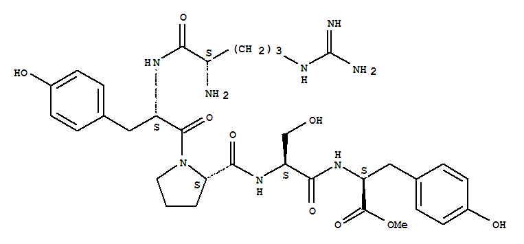 Molecular Structure of 105128-97-0 (L-Tyrosine,L-arginyl-L-tyrosyl-L-prolyl-L-seryl-, methyl ester (9CI))