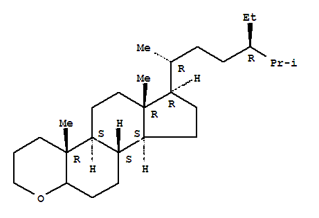 105254-86-2,Cyclopenta[5,6]naphtho[2,1-b]pyran,7-[(1R,4R)-4-ethyl-1,5-dimethylhexyl]hexadecahydro-4a,6a-dimethyl-,(4aR,4bS,6aR,7R,9aS,9bS)-,4-Oxastigmastane;Cyclopenta[5,6]naphtho[2,1-b]pyran,7-(4-ethyl-1,5-dimethylhexyl)hexadecahydro-4a,6a-dimethyl-,[4aR,4bS,6aR,7R(1R,4R),9aS,9bS]-[partial]-; [4aR-[4aa,4bb,6aa,7a(1R*,4R*),9ab,9ba]]-7-(4-Ethyl-1,5-dimethylhexyl)hexadecahydro-4a,6a-dimethylcyclopenta[5,6]naphtho[2,1-b]pyran