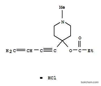Molecular Structure of 106010-30-4 (4-but-3-en-1-yn-1-yl-1-methylpiperidin-4-yl propanoate hydrochloride)
