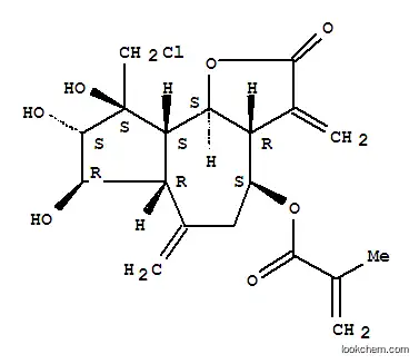 Molecular Structure of 106566-98-7 ((3aR,4S,6aR,7R,8S,9S,9aS,9bS)-9-(chloromethyl)-7,8,9-trihydroxy-3,6-dimethylidene-2-oxododecahydroazuleno[4,5-b]furan-4-yl 2-methylprop-2-enoate)