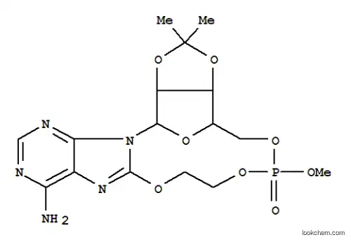 Molecular Structure of 110090-92-1 (methyl 8-(2''-hydroxyethoxy)-2',3'-O-isopropylideneadenosine-5',2''-phosphate)