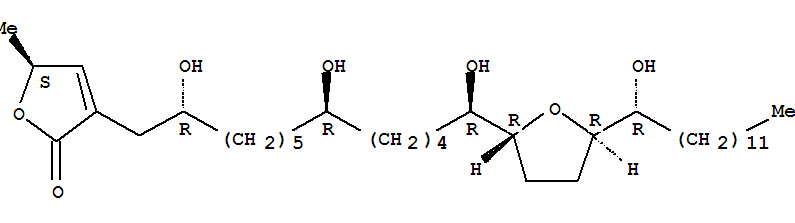 2(5H)-Furanone,5-methyl-3-[(2R,8R,13R)-2,8,13-trihydroxy-13-[(2R,5R)-tetrahydro-5-[(1R)-1-hydroxytridecyl]-2-furanyl]tridecyl]-,(5S)-
