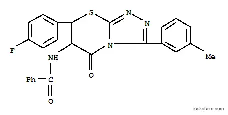 Molecular Structure of 113056-54-5 (N-[7-(4-fluorophenyl)-3-(3-methylphenyl)-5-oxo-6,7-dihydro-5H-[1,2,4]triazolo[3,4-b][1,3]thiazin-6-yl]benzamide)
