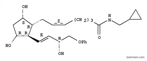 Molecular Structure of 1138395-09-1 ((5Z)-N-(Cyclopropylmethyl)-7-[(1R,2R,3R,5S)-3,5-dihydroxy-2-[(1E,3R)-3-hydroxy-4-phenoxy-1-buten-1-yl]cyclopentyl]-5-heptenamide)