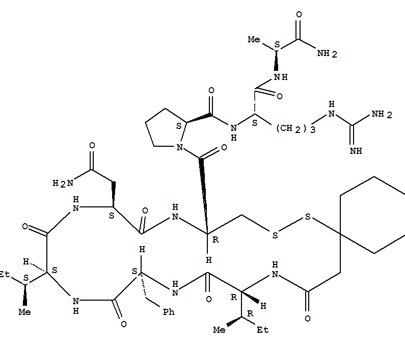 L-Alaninamide,N-[2-(1-mercaptocyclohexyl)acetyl]-D-isoleucyl-L-phenylalanyl-L-isoleucyl-L-asparaginyl-L-cysteinyl-L-prolyl-L-arginyl-,cyclic (1®5)-disulfide