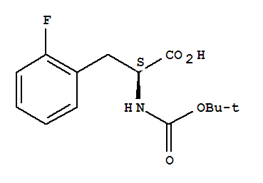 Molecular Structure of 114873-00-6 (L-Phenylalanine,N-[(1,1-dimethylethoxy)carbonyl]-2-fluoro-)