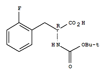 Molecular Structure of 114873-10-8 (D-Phenylalanine,N-[(1,1-dimethylethoxy)carbonyl]-2-fluoro-)