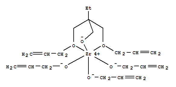 Molecular Structure of 117753-50-1 (Zirconium,[2,2-bis[(2-propenyloxy-kO)methyl]-1-butanolato-kO]tris(2-propenyloxy)-, (OC-6-33)- (9CI))