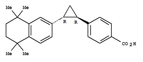 Molecular Structure of 118389-12-1 (Benzoic acid,4-[(1R,2R)-2-(5,6,7,8-tetrahydro-5,5,8,8-tetramethyl-2-naphthalenyl)cyclopropyl]-,rel-)