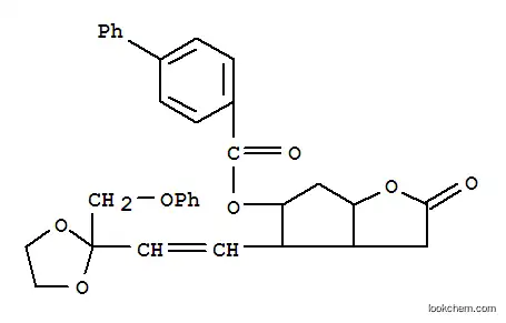 Molecular Structure of 118392-79-3 ([1,1'-Biphenyl]-4-carboxylic acid hexahydro-2-oxo-4-[2-[2-(phenoxymethyl)-1,3-dioxolan-2-yl]ethenyl]-2H-cyclopenta[b]furan-5-yl ester)