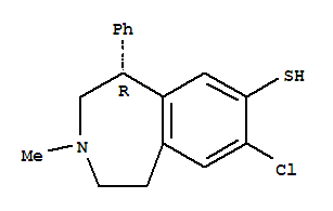 Molecular Structure of 118546-24-0 (1H-3-Benzazepine-7-thiol,8-chloro-2,3,4,5-tetrahydro-3-methyl-5-phenyl-, (5R)-)