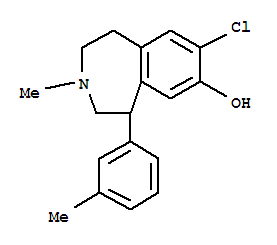 Molecular Structure of 118546-26-2 (1H-3-Benzazepin-7-ol,8-chloro-2,3,4,5-tetrahydro-3-methyl-5-(3-methylphenyl)-)