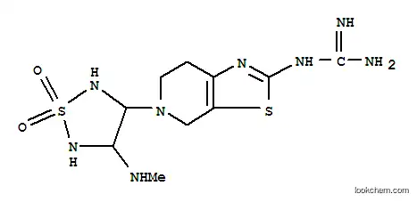 Molecular Structure of 118618-55-6 (2-{5-[4-(methylamino)-1,1-dioxido-1,2,5-thiadiazolidin-3-yl]-4,5,6,7-tetrahydro[1,3]thiazolo[5,4-c]pyridin-2-yl}guanidine)