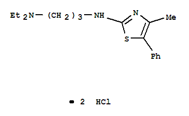 Molecular Structure of 118679-00-8 (1,3-Propanediamine,N1,N1-diethyl-N3-(4-methyl-5-phenyl-2-thiazolyl)-, hydrochloride (1:2))