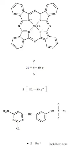 Molecular Structure of 118716-60-2 (Disodium [3-(4-amino-6-chloro-1,3,5-triazin-2- ylamino)phenylsulphamoyl] (sulphamoyl) (disulfonato)phthalocyaninato(4-) nickelate(Ⅱ))